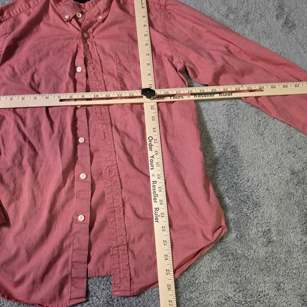 Banana Republic Mens S Button Down‎ Shirt Salmon Pink Grant Fit Cotton Long Slv